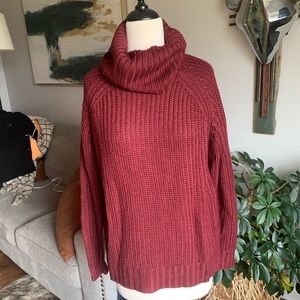 Oversized Turtleneck Knit Sweater